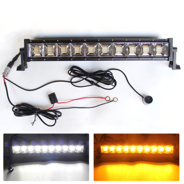 2020 22 Inch 100W 12V 4x4 Strobe Dual Color LED Light Bar with Wiring Harness Control