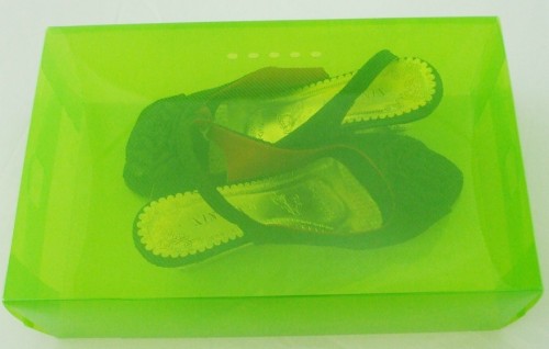 Colorful printing simple type frosted plastic clear shoe box