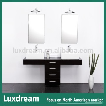 european wall-mounted bathroom cabinet with double wash basins