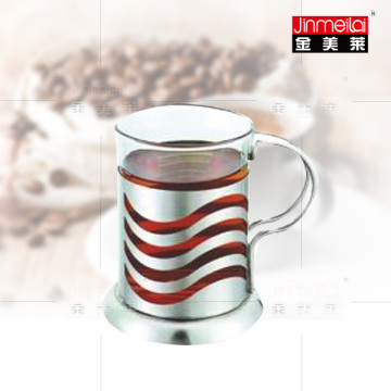 glass tea cup ,chrome plated coffee cup