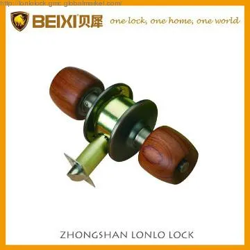 Cylindrical entrance rose wood knob lock
