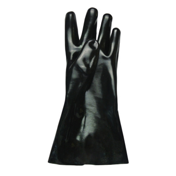 Black pvc personal protective gloves 12 inches