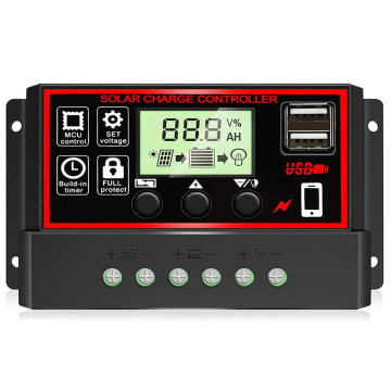 Automatic 12V/24V Solar Panel Controller with Adaptive 10A-60A Output and USB Charging Functionality