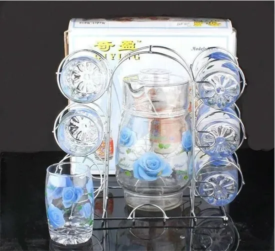 Glass Kettle with Cups Set