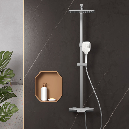 Gun Gray three function brass thermostatic bathroom shower