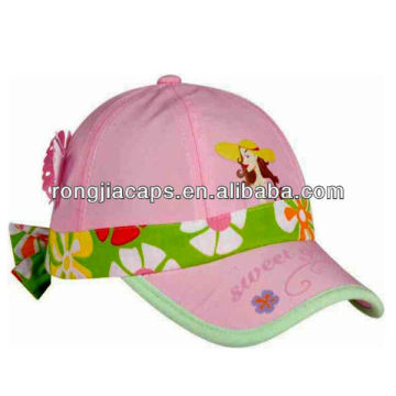 Butterfly Printed Cute Girls cotton children baseball cap factory