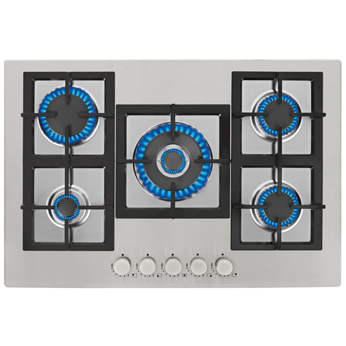 Estufa de acero inoxidable de gas 90 cm