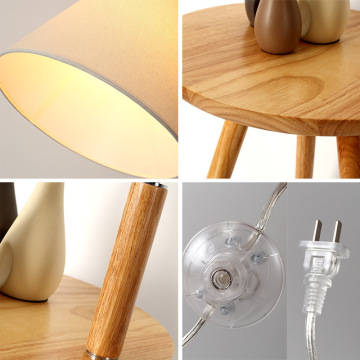 Lampes de chambre hautes en bois LEDER