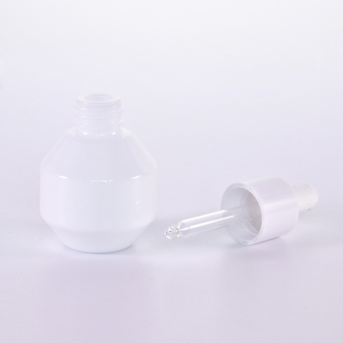 Special shape white glass dropper bottle