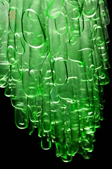 Simple giant hotel green glass chandelier light
