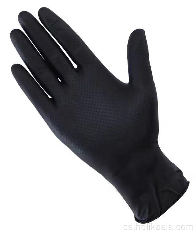 8mil jednorázové průmyslové černé nitrilové rukavice