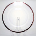 Rose Gold Silver Rim Transparent Glass Charger Plates