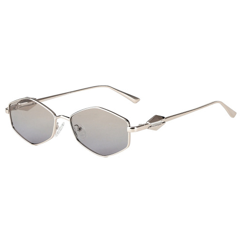 Unisex Geometric Hexagon TAC Polarized Metal Sunglasses