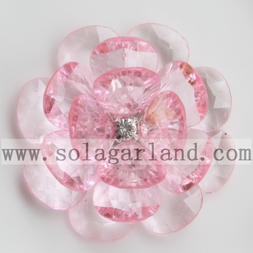 54MM Acrylic Crystal Beaded Flower Handmade Floral Bloom