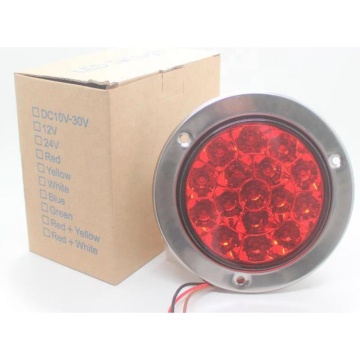 Truck Trailer RV 4" Round 12 LED Tail Light Brake Stop Backup Reverse Fog Lamp