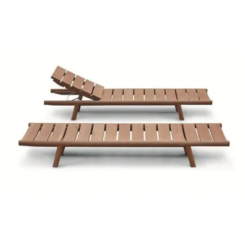 Teak Wooden Sunbeds for Hotel Outdoor Garden and Beach
