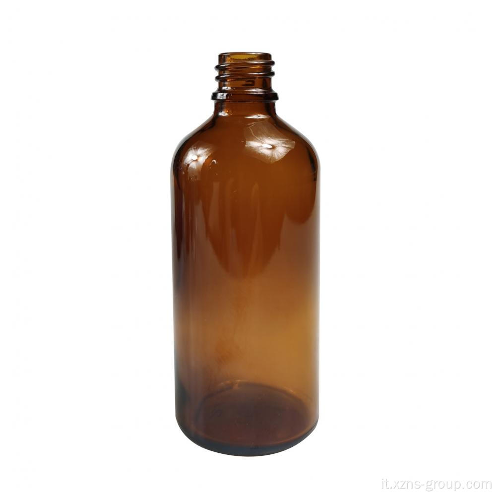 Bottiglie di contagocce in vetro rotondo ambra per olio essenziale