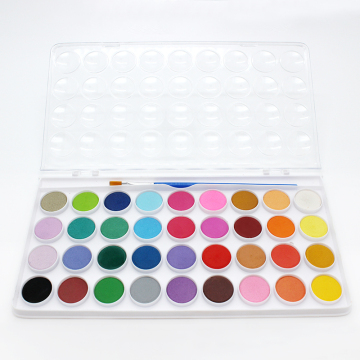 Wholesale Non Toxic 36 Color Watercolor Paint Set with Brushes for Kids