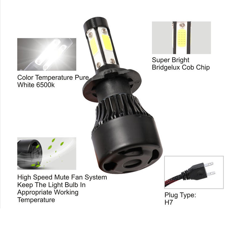 X7 Led Bulb Car X7 Four Side Led Headlight Bulb H11 H7 9005 H4 - Super Bright Led ...