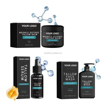 Private Label Men's Face Skin Care Set: Serum, Cream, Cleanser, Moisturizer, Anti-Wrinkle, Pore Minimizer Kit
