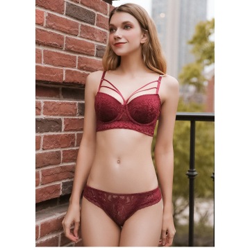 Bügel 32C gepolsterter Damen Push Up BH Set