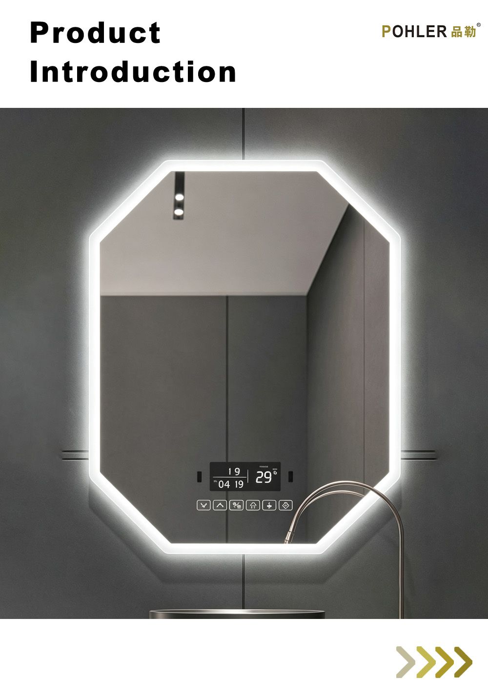 D051 Octagon LED Smart Mirror X