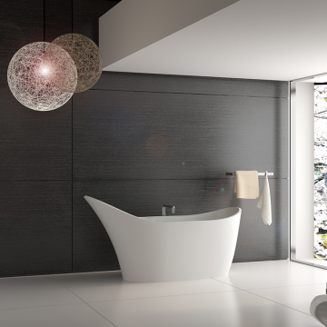 Freestanding Boat-Shaped CUPC Certified Bathtub in 1700mm Size - Acrylic Resin Stone Marble Tubs for Bathroom