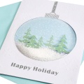 3D Handgjorda glitterblå roliga jul gratulationskort