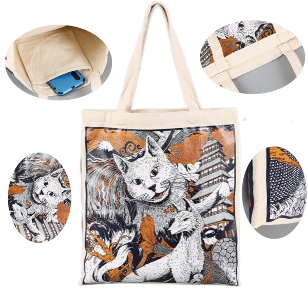 Full Screen Printed Fashionable Cotton Bag