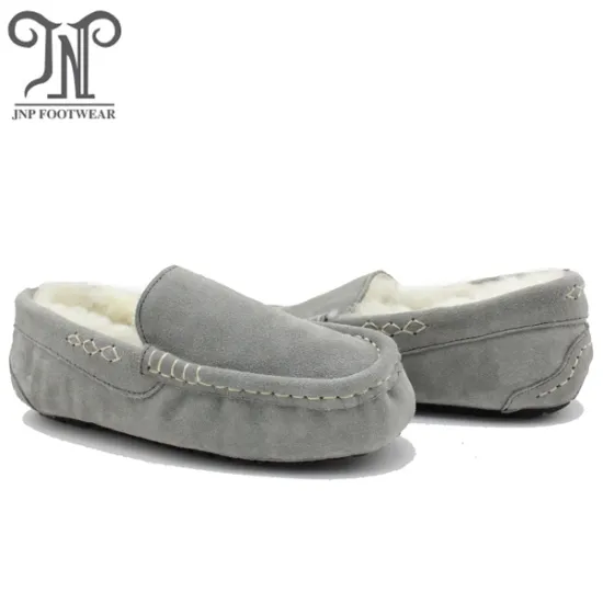 Women soft indoor room moccasin fur ankle slippers
