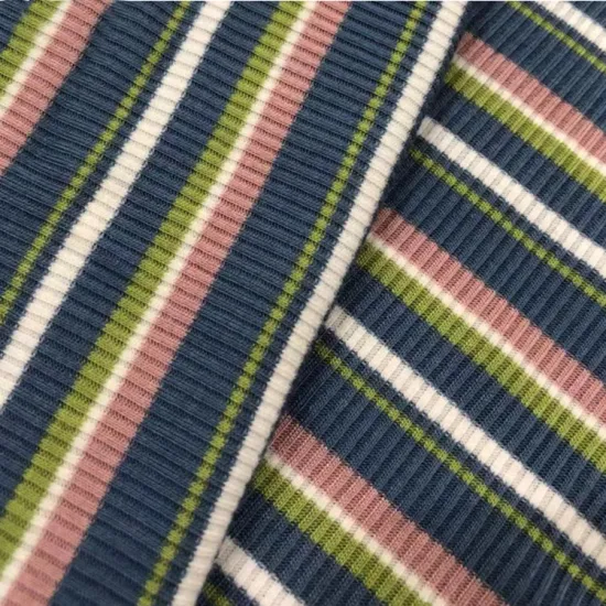 Printed Polyester Spandex Soft Stretch Rib Velvet Fabric