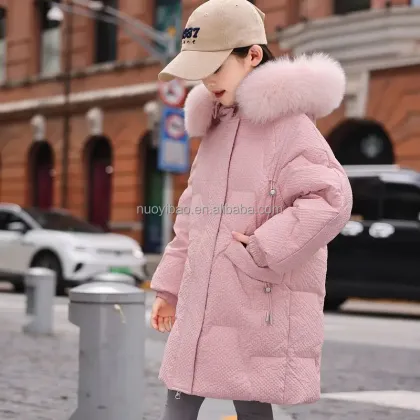 2024 New Girls' Thick Winter Cotton-Padded Coat