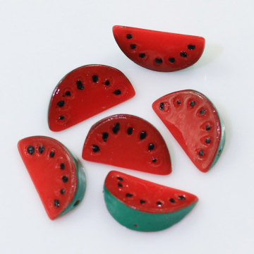 Künstliche Mini Kawaii Wassermelonenförmige Harz Cabochon Früchte Harz Charms Für Kinder DIY Schlüsselanhänger Dekor Charms