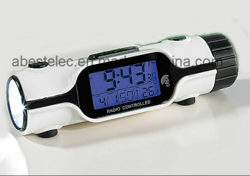 3 in 1 Radio Controlled Clock with Torch Light