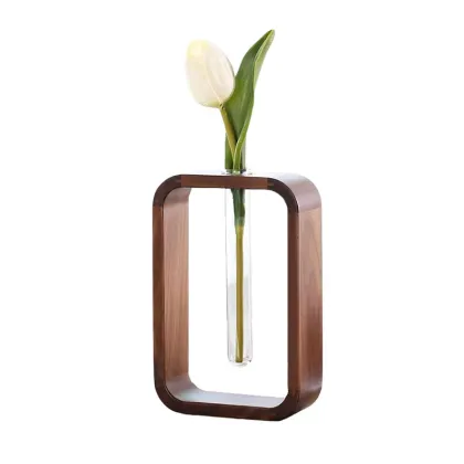 Elegant Wooden Vase Solid Wood Vase Decoration