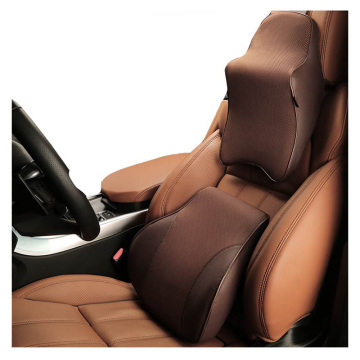 Factory Direct PU Leather Memory Cotton Car Neck Pillow & Lumbar Cushion Set