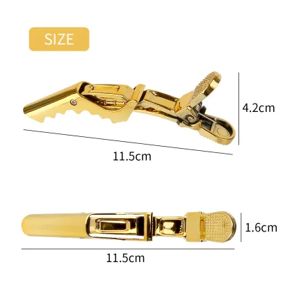 Gilded Crocodile Clip Hairdressing Tool for Salon Use