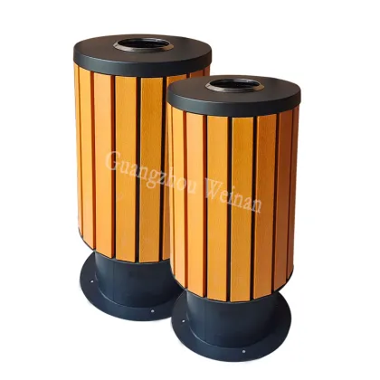Park Square Residential Property Environmental Protection Wooden Outdoor Garbage Can