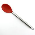 Kitchen Cooking Silicone Solid Spoon With Steel Handle