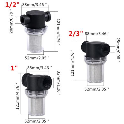 1/2,2/3 -tums filter för nätfilter vatten