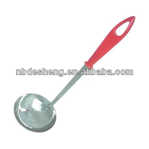 stainless steel head red pp handle Soup ladle