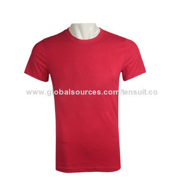 Men's Round Neck 100% Cotton T-shirt, Comfortable, Customized Colors Accepted