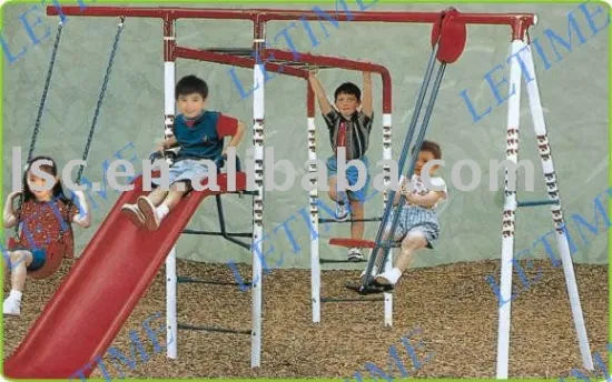 New Outdoor Swing And Slide Set