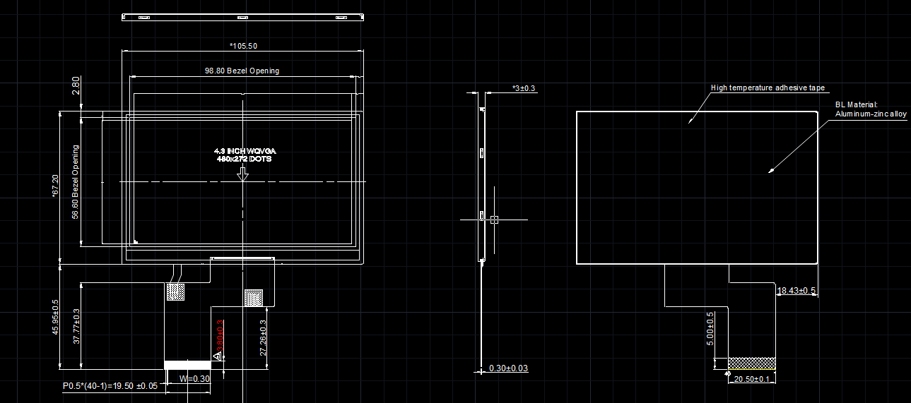 4.3 inch tft lcd monitor 4.3 inch tft lcd monitor