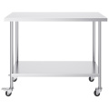 Two Layer Stainless Steel With Backplash Work Table