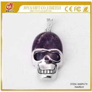 Semi Precious Stone Amethyst skull Gemstone Jewelry Pendant