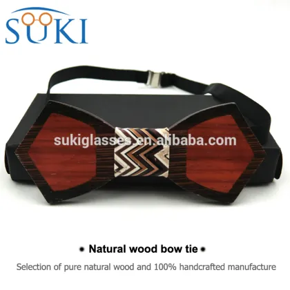 Wood Bow Tie Clip On Bow Tie cotton fabric MENS BOW TIE SBW1004