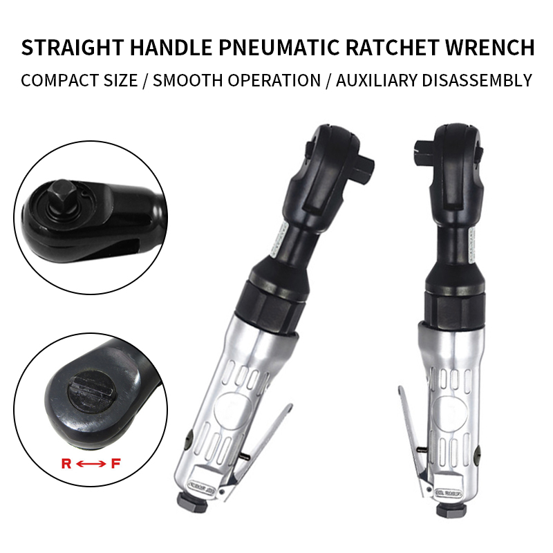 Square Drive Straight Shank Pneumatic Air Ratchet Wrench Professional Tool 1/4" 3/8" 1/2"