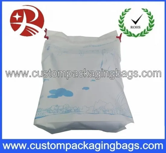 Breathable Cpe Drawstring Plastic Bags Color Printed For Storage