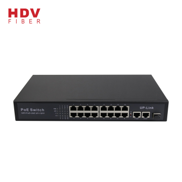 2GE Uplink + 16POE Ports + 1000M SFP 100M POE Switch